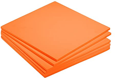 QUARKZMAN EVA Schaumstoff Blätter Orange 9.8 x 9.8 5mm Dicker Bastelschaum Blätter für Kostüme Kunst und Kunsthandwerk Projekte Pack von 8
