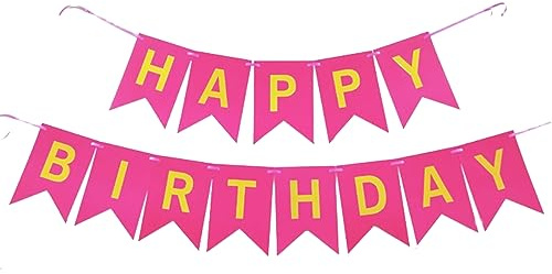 Happy Birthday Banner Dekoration mit glänzenden Buchstaben Glitzer Rose Rot Geburtstag Banner Schild Geburtstag Party Dekorationen Supplies