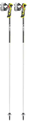 LEKI Airfoil 3D / 14 mm - White/Yellow - Unisex Skistöcke mit Trigger 3D, Länge in cm:135