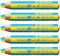 STABILO - Duo Buntstift, Wasserfarbe & Wachsmalkreide - woody 3 in 1 duo - zweifarbige Mine - 5er Pack - gelb/cyanblau
