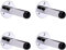 HANDLEZONE® 4 Pack 75mm / 3 inch Projecting Skirting Or Wall Mounted Door Stop, Rubber Buffer Stopper - Polished Chrome
