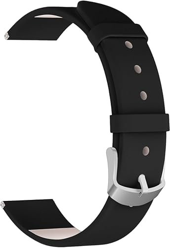 Armbänder für Withings Move ECG Armband Leder, Ersatzarmband Lederarmband Strap Handgelenk Band Zubehör Kompatibel mit Withings Move ECG Uhrenarmband(Schwarz)