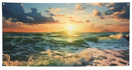 Sea on the Boards, personalisierbarer Hintergrund, Banner, Geburtstagsbanner für drinnen und draußen, Weihnachtsfeier, Dekoration, Zubehör, Größe M