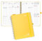 POPRUN Kalender 2025 Buchkalender Ringbuch mit Hardcover, ca. A4 (25,5 x 20,5 cm), 12-Monate-Terminplaner (Jan.2025-Dez.2025), Wochenplaner 2025 mit 100 GSM Elfenbeinpapier - Hellgelb