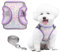 PawSailor Extra Small Dog Harness with Leash Set, Step-in Air Mesh Floral Print No Pull Dog Vest Harness, Adjustable Reflective Soft Padded Escape Proof Lavender XXXS