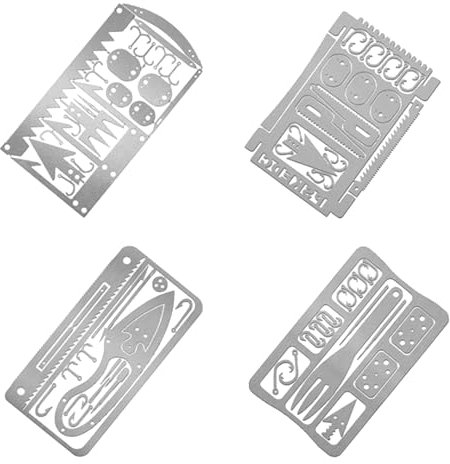 Bushcraft Gear Survival Card EDC Multifunktionswerkzeug Camping Multifunktionswerkzeug für Kreditkarte Überlebenskarte Camping Ausrüstung mit Angelschnur, Mehrzweck-EDC Kit