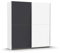Rauch Möbel Saturn, Schwebetürenschrank mit zusätzlichen Fachböden, Kleiderschrank, Kleiderschränke, Garderobe, Schrank mit Stauraum, 2-türig, Farbe Grau metallic/Weiß, Schwarz, 175x191x59cm