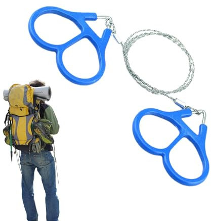 Maciun Hand Pocket String Rope Saw,Stainless Steel Survival Wire Saw - Wire Cable Saw String Saw, Heavy Duty Steel Wire Saw Pocket Size Outdoor Tool for Wood Cutting Hiking Hunting