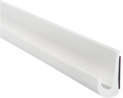 Adunsiaoto Striscia Antipioggia in Pvc, Grondaia a Forma Di J per Camper, Adesivo J Shape Rv-Grondaia Forte per Veicoli Camper Tetti, Retro Autoadesivo E Flessibile Grondaia Di RV(Bianco)