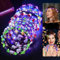 LED Blumenkranz Stirnband, 12 Stück Blumenkranz Haare Led, Leucht Bunt Kopfbedeckung für Geburtstag, Hochzeit, Festival, Halloween, Weihnachten, Party