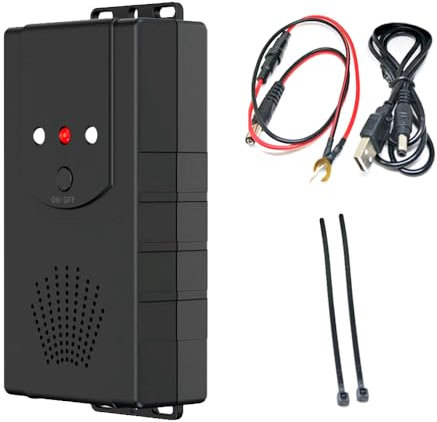 Shkalacar Ahuyentador de martas con flash LED, 3 métodos de alimentación, ahuyentador de animales para el compartimento del motor debajo del coche, roedores y ratas