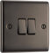 AMK® BG Nexus Metal Black Nickel 10AX Plate 2 Gang Double Light Switch With Included Mountings