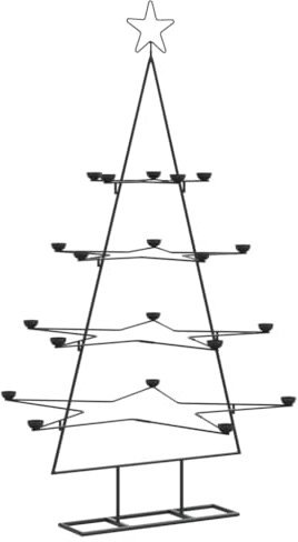 vidaXL Metall-Weihnachtsbaum für Dekorationen Schwarz 140 cm, Weihnachtsbaum, Metallbaum, Tannenbaum Metall, Weihnachtsbaum mit Ständer, Tannenbaum