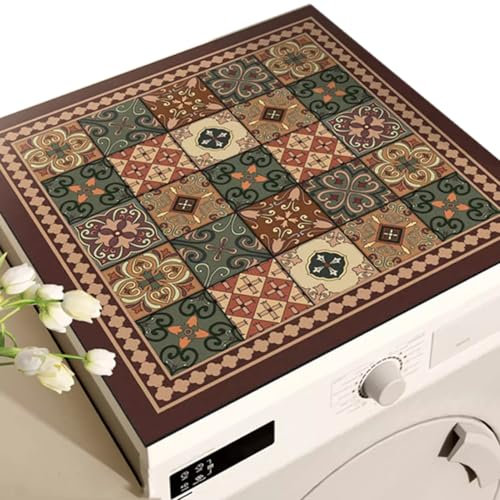 Copertura antipolvere per lavatrice con tappetino antiscivolo assorbente copertura antipolvere per lavatrice e asciugatrice top resistente al calore protezione frigorifero micro dimensioni 55 × 60 cm