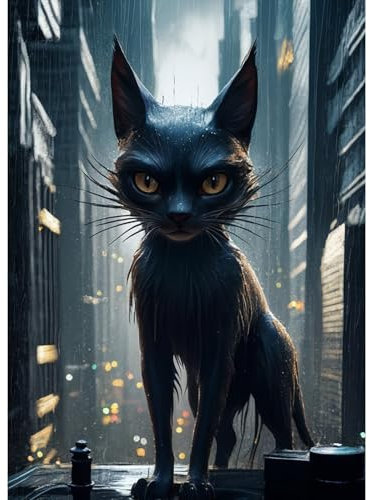 MAXBYE DIY Art Diamond Painting Anime, 5D Diamond Painting Stitch Erwachsene Kits, Katze Diamant Art Kunst Malerei Stickerei Set Kreuzstich für Anfänger, Diamant Malerei für Haus Dekoration 30x40 cm