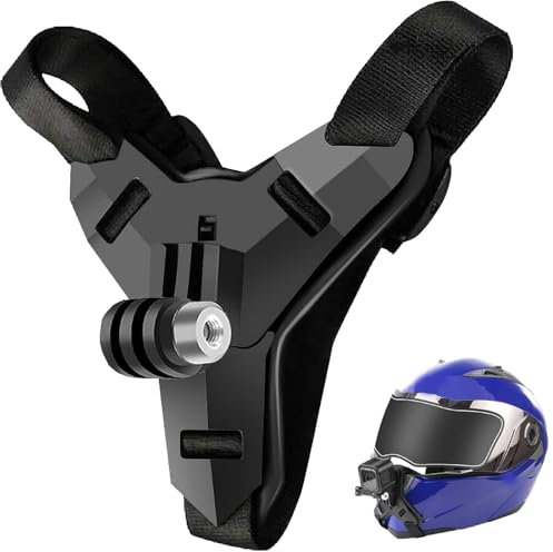 lcyen Motorradhelm Kinnhalterung, Helmhalterung Motorrad für GoPro Hero 12/11/10/9/8/7/6, DJI Osmo Action, Insta360, Motorrad Helm Chin Rest, Action Kamera Helm Mount - Einstellbar, rutschfest