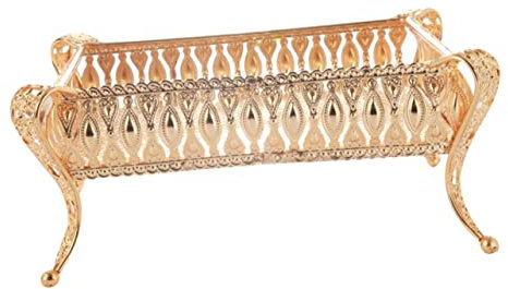 Cabilock plato de fruta europea bandejas pallet bandeja circular Decoraciones de mesa de centro bandeja para postres plato para servir frutas bandeja de frutas Aleación de zinc Golden