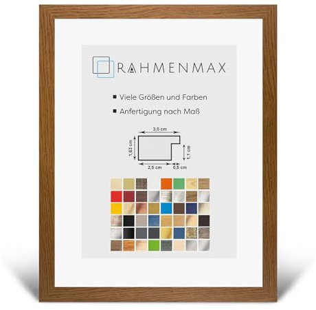 RahmenMax PuzzelMax Puzzlerahmen Bilderrahmen Posterrahmen 60x80 cm Eiche Rustikal Dekor 80x60 cm mit klarem Kunstglas