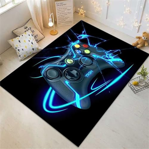 AU-OZNER Schlafzimmer deko Blauer Teppich, einfacher weicher Krabbelmatten-Teppich gegen Ermüdungteppich Wohnzimmer,Blau,50x80cm