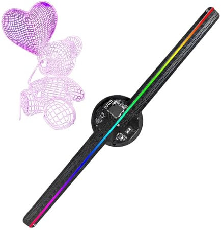 Proiettore ologramma ventola,Ventola olografica,Ventole olografiche da 16,5 pollici con 244 luci LED - Proiettore natalizio, display olografico per albero di Natale, supporto APP+PC+telecoman