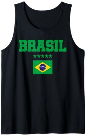 Drapeau Cadeau Brésil Ventilateur Brésil Vintage Samba Débardeur