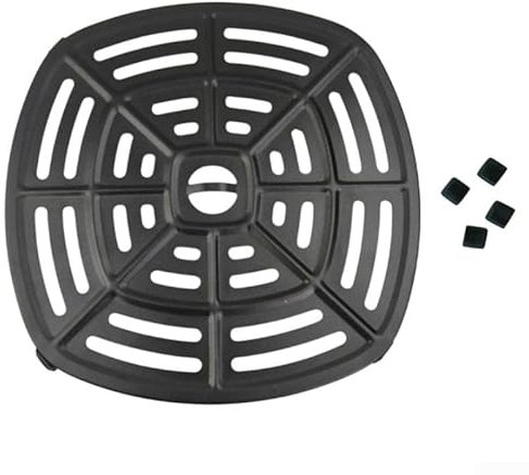 Bandeja de placa de freidora de aire de 21 x 21 cm con cuatro protectores de esquina, bandeja de repuesto fiable para freidoras de aire con fácil limpieza y protección de esquina