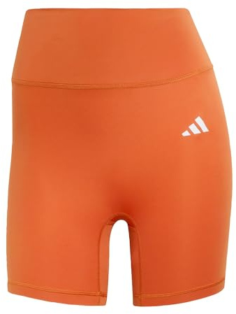 adidas Women's Optime Essentials Workout Short Leggings, fox orange, M