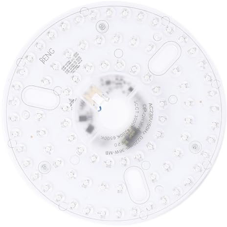 SENECESLI Panel de Reemplazo de Luz del Ventilador de Techo de 36W, 8.66 en Kit de Luz LED, 3CCT-3000K 4200K 6500K, Dimmable 100-5% (230V)