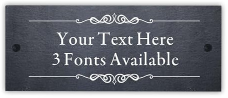 Personalised Plaque Slate House Signs Natural Slate House Numbers Plaques Welcome Sign Door Wall Sign Yard Signs Home Decor Gifts for Outside with Wall Fixings (Design 2)
