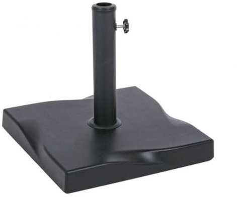 KONTE.DESIGN Base cuadrada para sombrilla de hormigón y acero y plástico negro 44,5