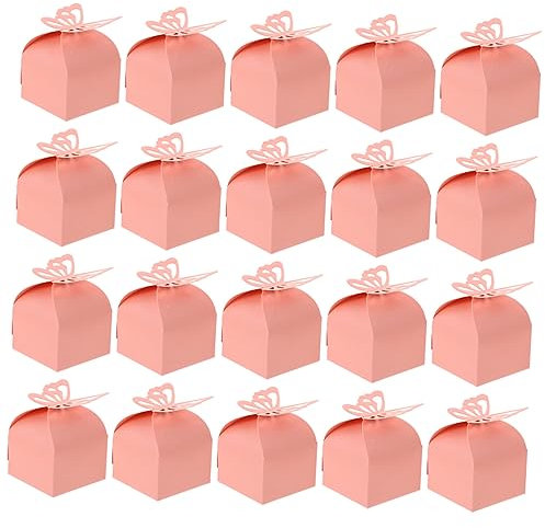 PACKOVE 25-teilige Schachtel Süßigkeiten Box Party Schmetterling Dekorationen Kisten Behandeln Bonbon Goodie-boxen Geschenkbox Boxen Präsentiert Papier Rosa
