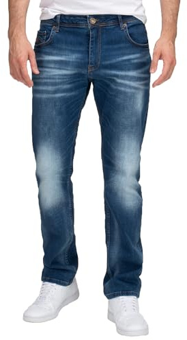 Lorenzo Loren Jeans Herren Hose Regular Fit Denim LL-4021 Blau W40 L36
