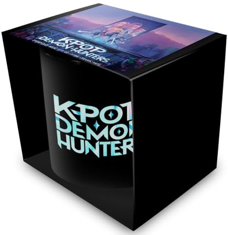 Offizielle K-POP Demon Hunters (K-POP Logo) Tasse – Schwarzer 315 ml Premium-Keramikbecher | Anime & Popkultur Fanartikel | Geschenk für K-POP & Demon Hunters Fans