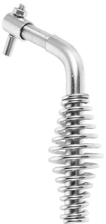 Ciieeo Manija de puerta de chimenea: mango de metal resistente al calor con resorte para estufas de leña, calderas, horno de carbón, apertura segura