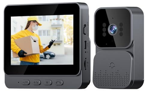 Welan Wireless Doorbell Camera With 4.3” IPS Display – 2.4G Private Protocol, No WiFi Needed, Night Vision, Two-Way Talk, Insert Card to Take Photos and Record Video,800mAh Battery