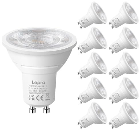 Lepro GU10 LED Spotlight Bulbs, Neutral White 4000K, 50W Equivalent,10-Pack