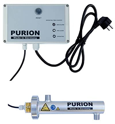 PURION Sistema UV 400 Sistema UV Acqua Potabile Senza germi con Lampada UV-C 10W con monitoraggio della Durata di Vita