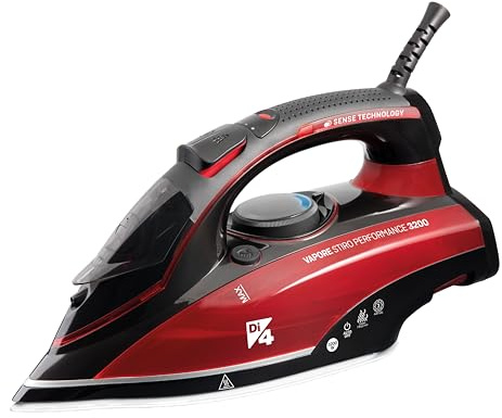 Di4 Vapore Stiro Performance Dampfbügeleisen 3200W, 220 g Dampfstoß, 3‑in‑1‑Antikalksystem, Touch-Sensor, Intelligente Dampfsteuerung, Diamond 4D Sohle und Anti-Glanz-Funktion