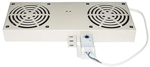 Link Modulo 2 Ventole con Termostato per Armadi, Rack a Muro, Grigio