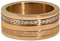 Quiges Rosegold Edelstahl Zirkonia Mehrfarbig Stapelring Kombinationsring Set mit 3 Füllringe und 1 Basisring 19mm (59)