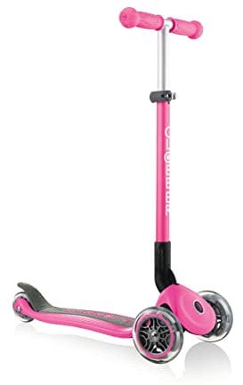 Globber Primo Foldable – Tretroller Kinder, 120/80 mm, ABEC 5, 3-rädrig, höhenverstellbar, neon pink