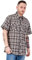 Apparel Mens Regular Big Size Shirts Checked Cotton Blend Casual Short Sleeve Blue M-5XL