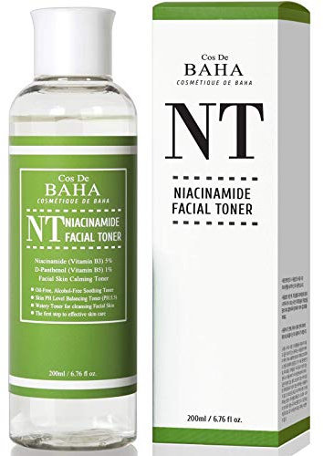 Cos De BAHA Niacinamide 5% Toner 200ml w Panthenol 1% - Korean Skin Care for Pore Minimizer, 200ml