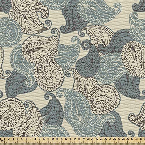 ABAKUHAUS Paisley Gewebe als Meterware, Teardrop Eastern Motiv, Schön Gewebten Stoff für Polster und Wohnaccessoires, 1M (160x100cm), Mehrfarbig