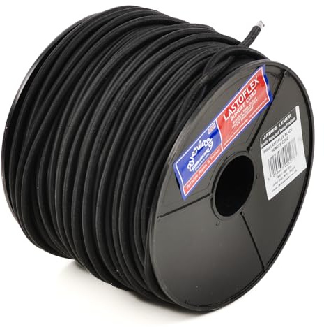 Everlasto'Lastoflex' Bungee Cord Black 6mm x 50M