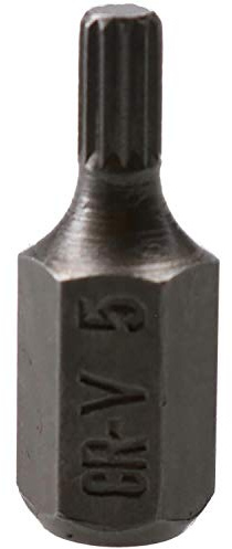 5mm Spline Bit 30mm Length 10mm Shank Chrome Vanadium Hardened Tip Triple Square