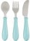 BÉABA, Set de 3 Couverts Enfant d'Apprentissage - Inox - 2ème Âge, Dès 12 mois - Prise en main facile pour Bébé, Airy Green