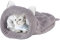 Katze Schlafsack Haustier Bett Katze Warm Gemütlich Bedeckt Selbsterwärmenden Kuschelsack Halb Überdachte Höhle für Katzen Welpen (M, Grau)