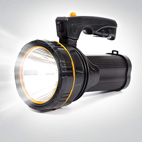 MAYTHANK Linterna LED Recargable,Linternas led alta potencia, Linterna Super Potente 10000 Lumen Largo Alcance 800M,Linterna pilas 10000MAH,Correa Incluido,Para Casa,Camping