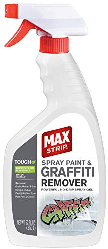 Max Strip Spray Paint and Graffiti Remover - 22 oz - Powerful No Drip Gel Removes Graffiti, Markers and Gum, Decals and Stickers, Paint Pens and Crayons - No Methylene Chloride No NMP Formula